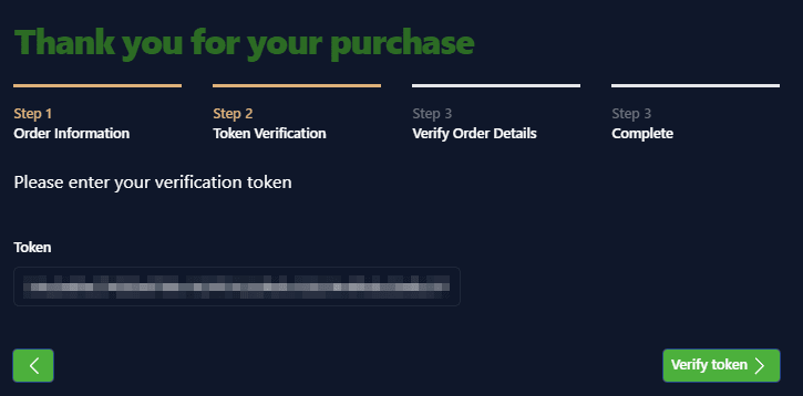 Verification token