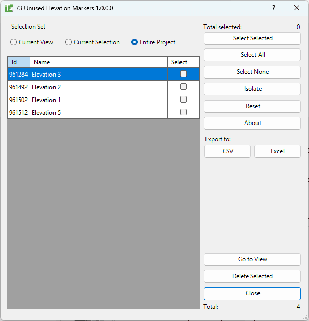 073 Unused Elevation Markers