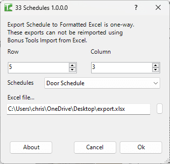 033e Excel Tools Export Formatted Schedule to Excel