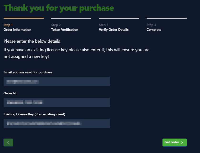 Order Information