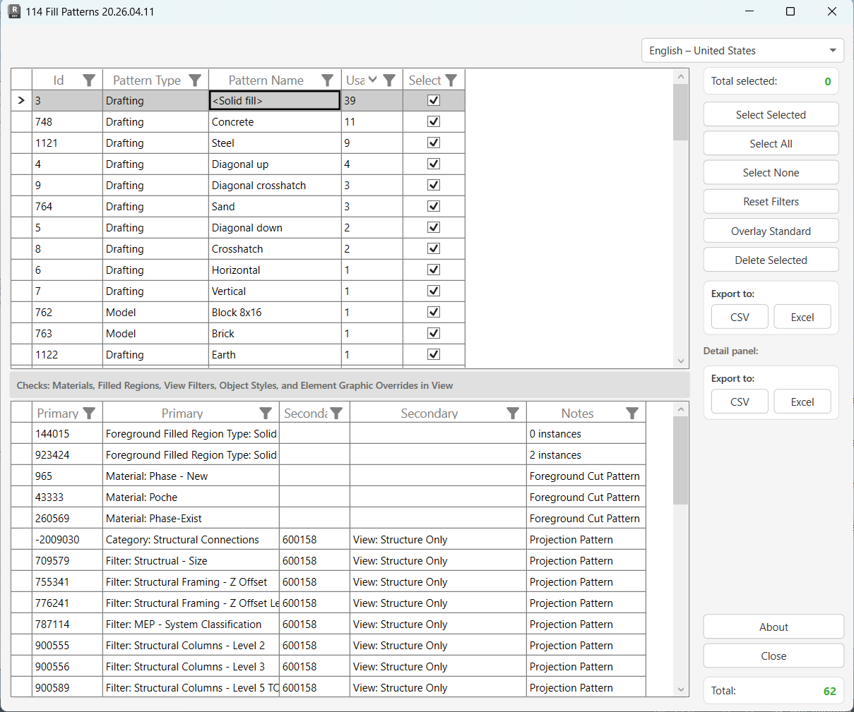 114 Fill Patterns dialog