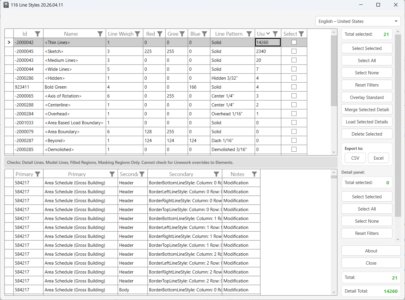 116 Line Styles dialog