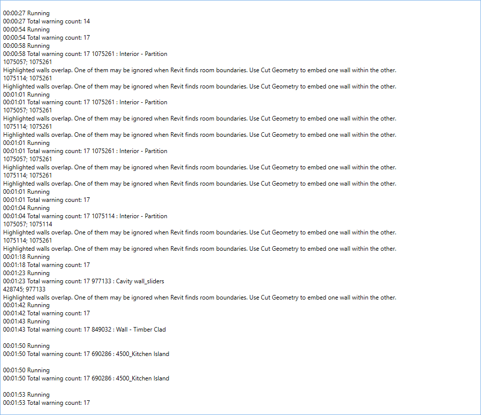 120 Dynamic Warnings panel