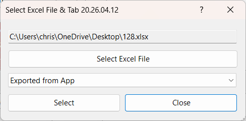 Overlay Standard Excel file picker