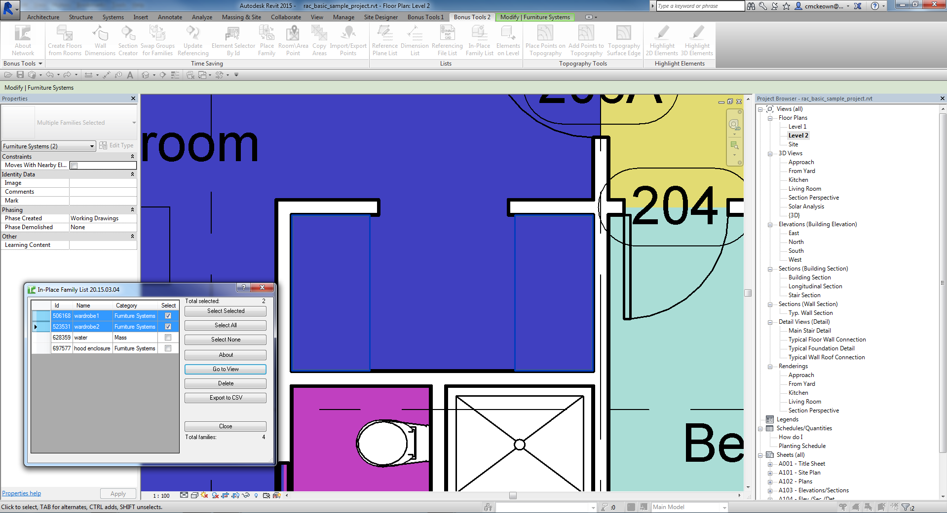 16 In-Place Family List