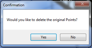 Confirmation dialog asking whether to delete original point families
