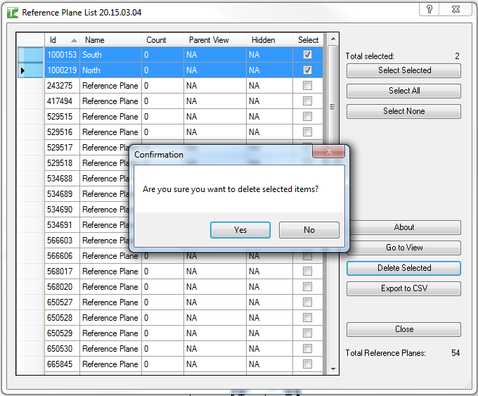 Delete confirmation dialog