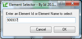 Entering an Element Id into the input field