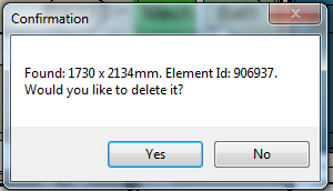Found element — delete confirmation prompt