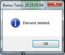 Element deleted confirmation