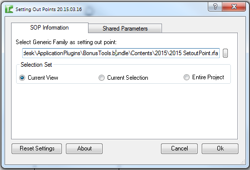 031 Setting Out Points dialog — SOP Information tab