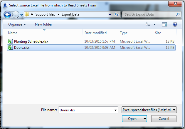 033c Import from Excel — file open dialog