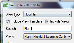Searching for views and selecting from the dropdown