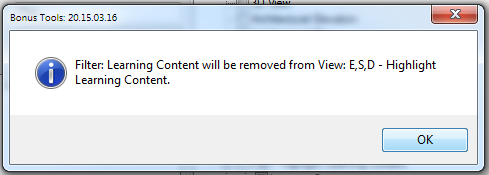 Confirmation that a filter will be removed from a view