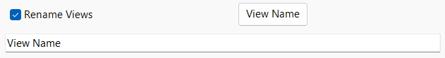 Rename Views checkbox and View Name button