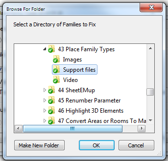 043 Place Family Types — Browse For Folder dialog