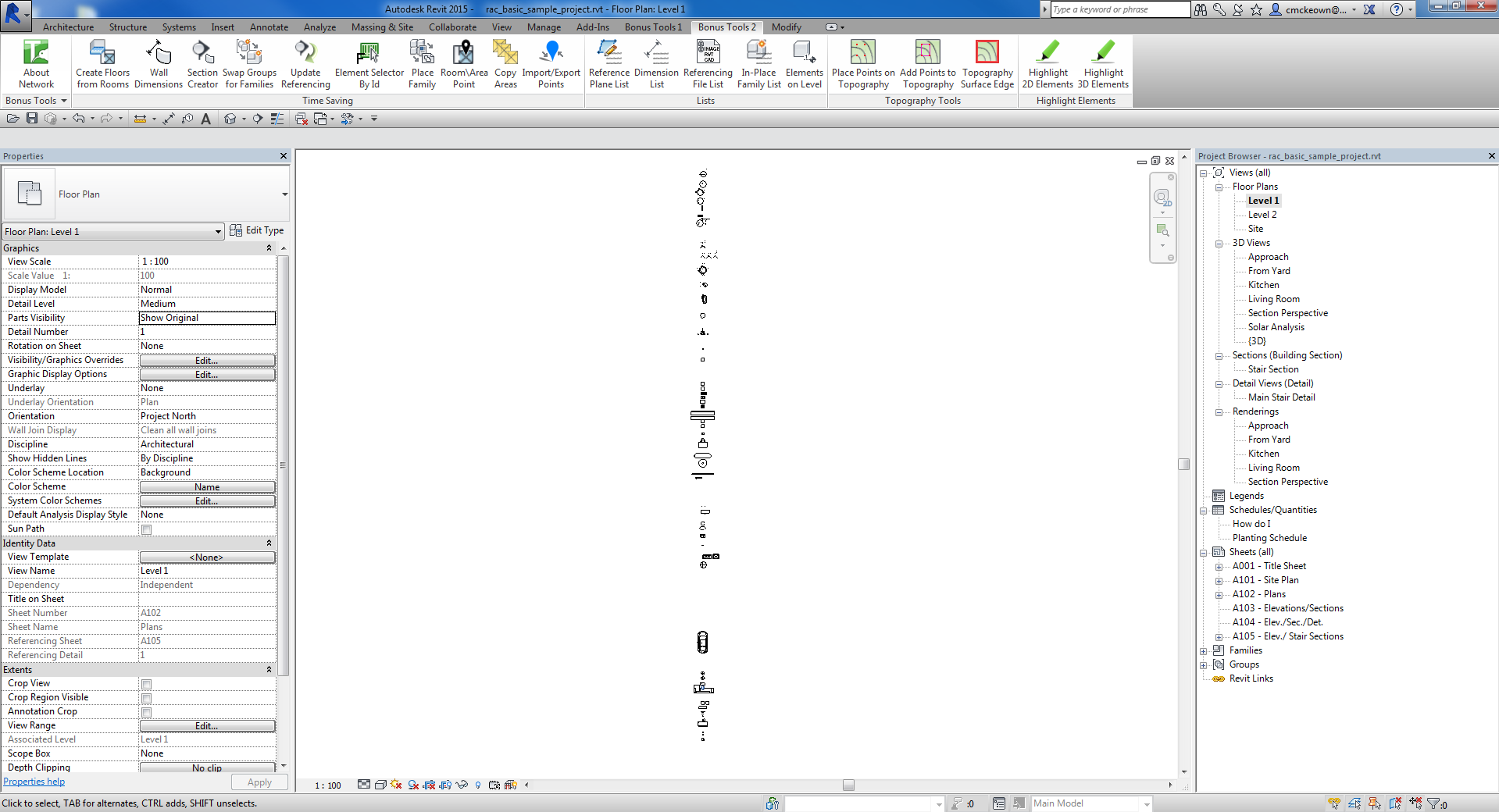 043 Place Family Types — placed types in Revit view