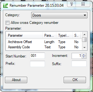 045 Renumber Parameter — main dialog