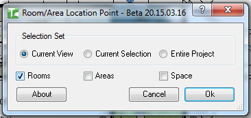 049 Room/Area Location Point — main dialog