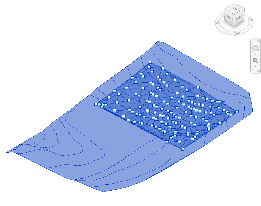 Floor with sub-modify points added — each point matched to the topography elevation