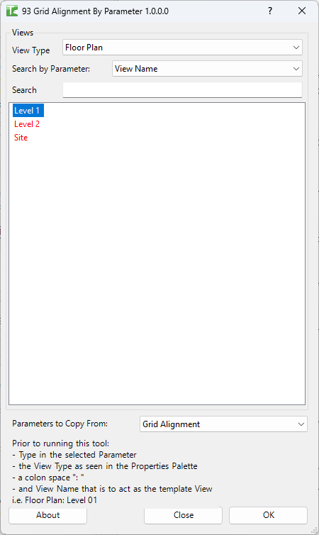 Bonus Tools Ribbon — Grid Alignment By Parameter highlighted